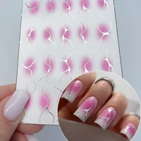 New Gradient  Color French Stickers With Irregular lines Nail Art RSimple Striped Nails With 3D Adhesive DIY Nail Decoration 1