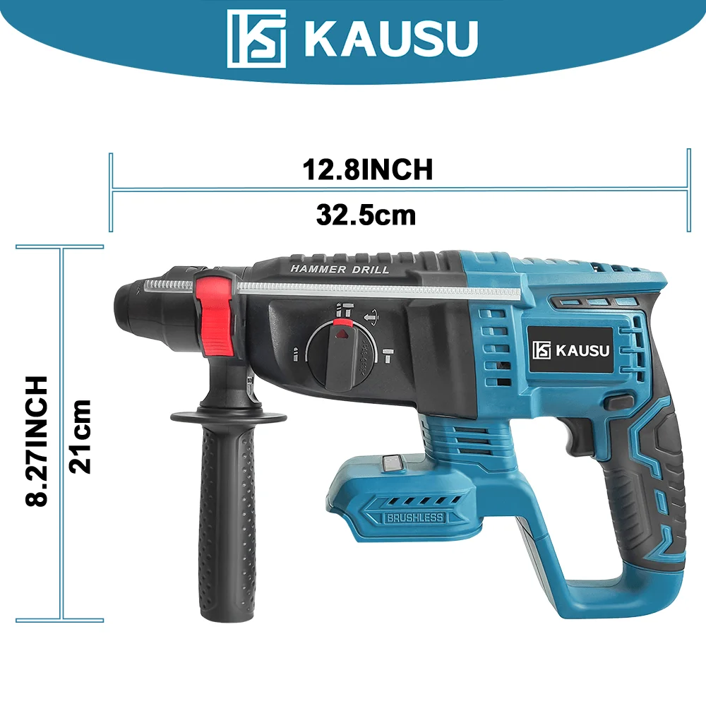 Brushless Rotary Electric Hammer 3 in 1 Cordless Hammer Drill Steel ...
