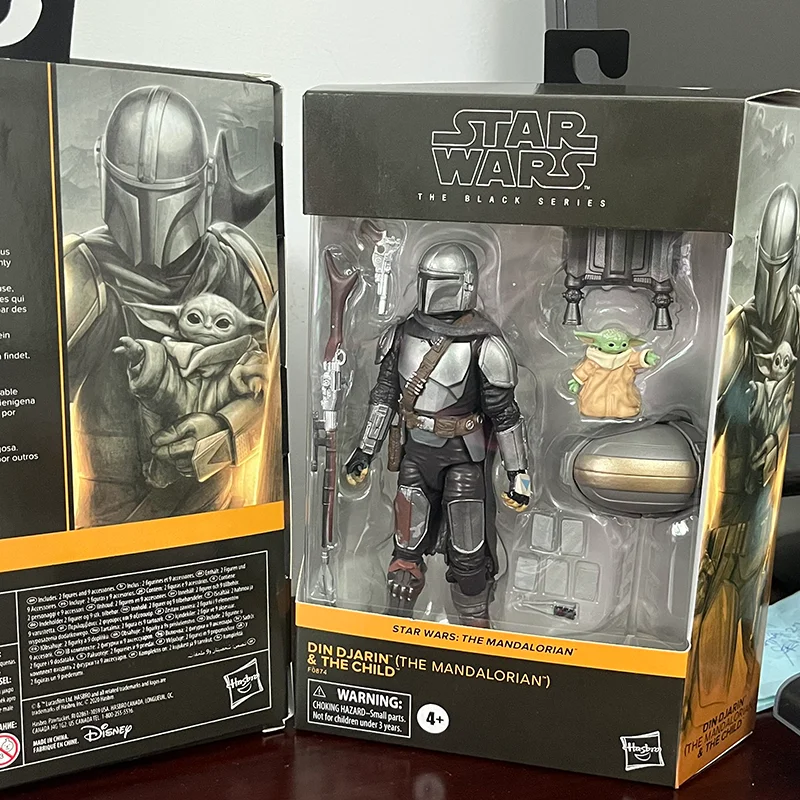Black Series Star Wars Figure Din Djarin The Mandalorian And The Child Baby Yoda Action Figure Model Toys Doll Regali Di Compleanno 6"