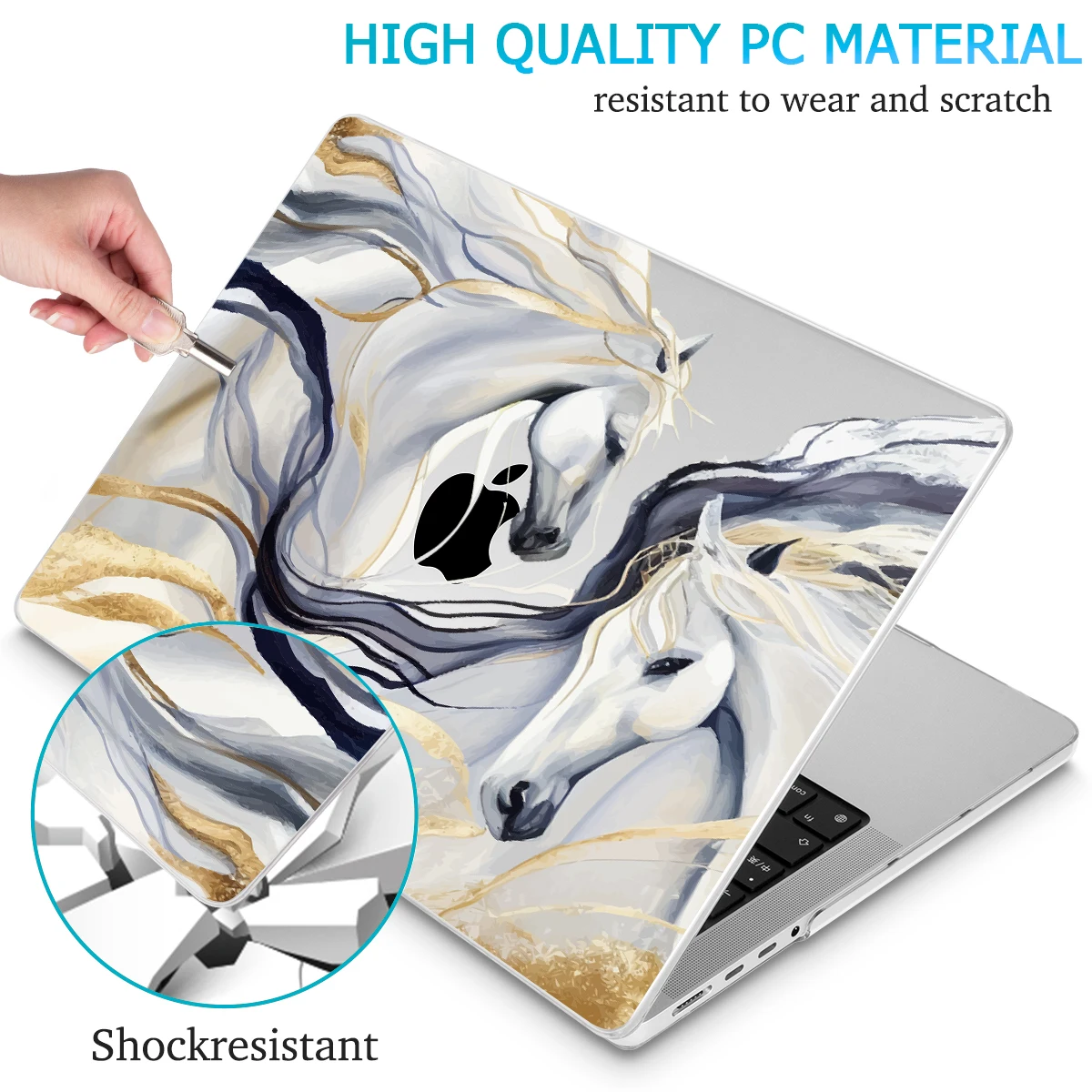 Estojo Rígido de Cavalo Galopante para Macbook Pro m2 m1 A2338 A2251 Air 13 A2681 Air 15 A2941 m2 Pro 14 16 133 2023 2023 - Imagem 6