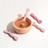Baby Cartoon Spoon Children's Tableware Set Children Utensil Feeding Set Toddler Silicone Dinnerware Cutlery Baby Accessories 1