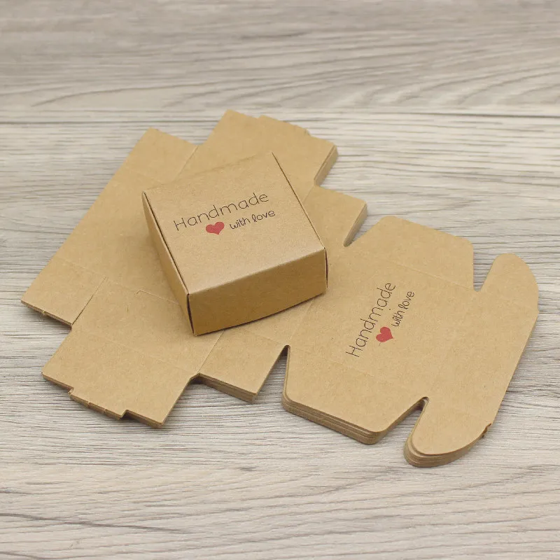 10pc 5.5*5.5*2.5cm DIY 수제 선물 포장 상자 도매 크래프트 종이 상자 메리 크리스마스 선물 사탕 faovrs 패키지 상자