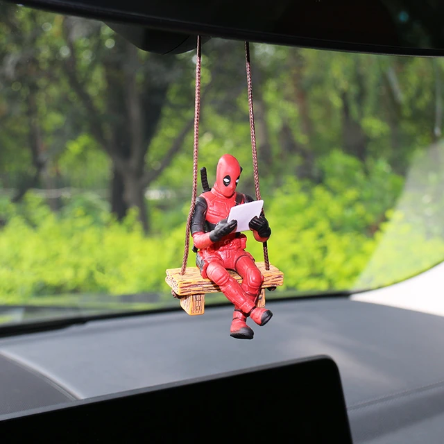 Anime Deadpool Action Figure Voiture Décoration Intérieure Jouets Assis  Modèle X-men Mini Figurine Pendentif Accessoires de voiture Enfants Cadeau  - Figurines d'action