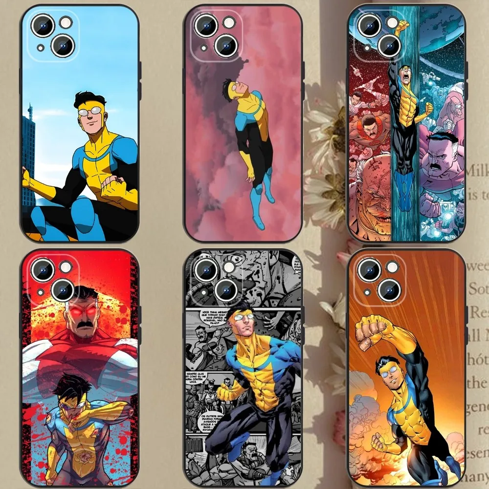 

I-Invincible-Cartoon Phone Case Phone Case For Apple iPhone 15,14,13,12,11,XS,XR,X,8,7,Pro,Max,Plus,mini Silicone Black Cover