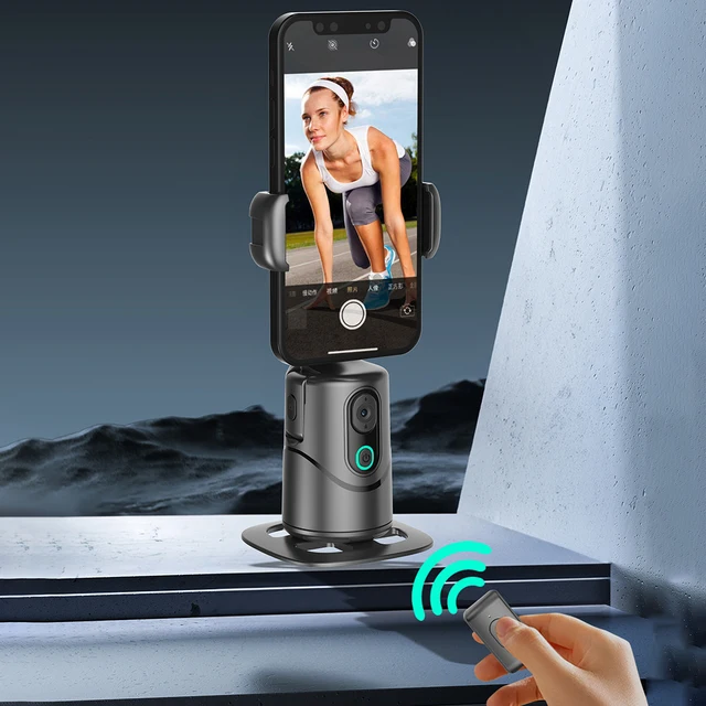 Auto Face Tracking Tripod 360° Rotation Auto Tracking Phone Holder Face Tracking Phone Tripod Holder for Tiktok Video Recording 2
