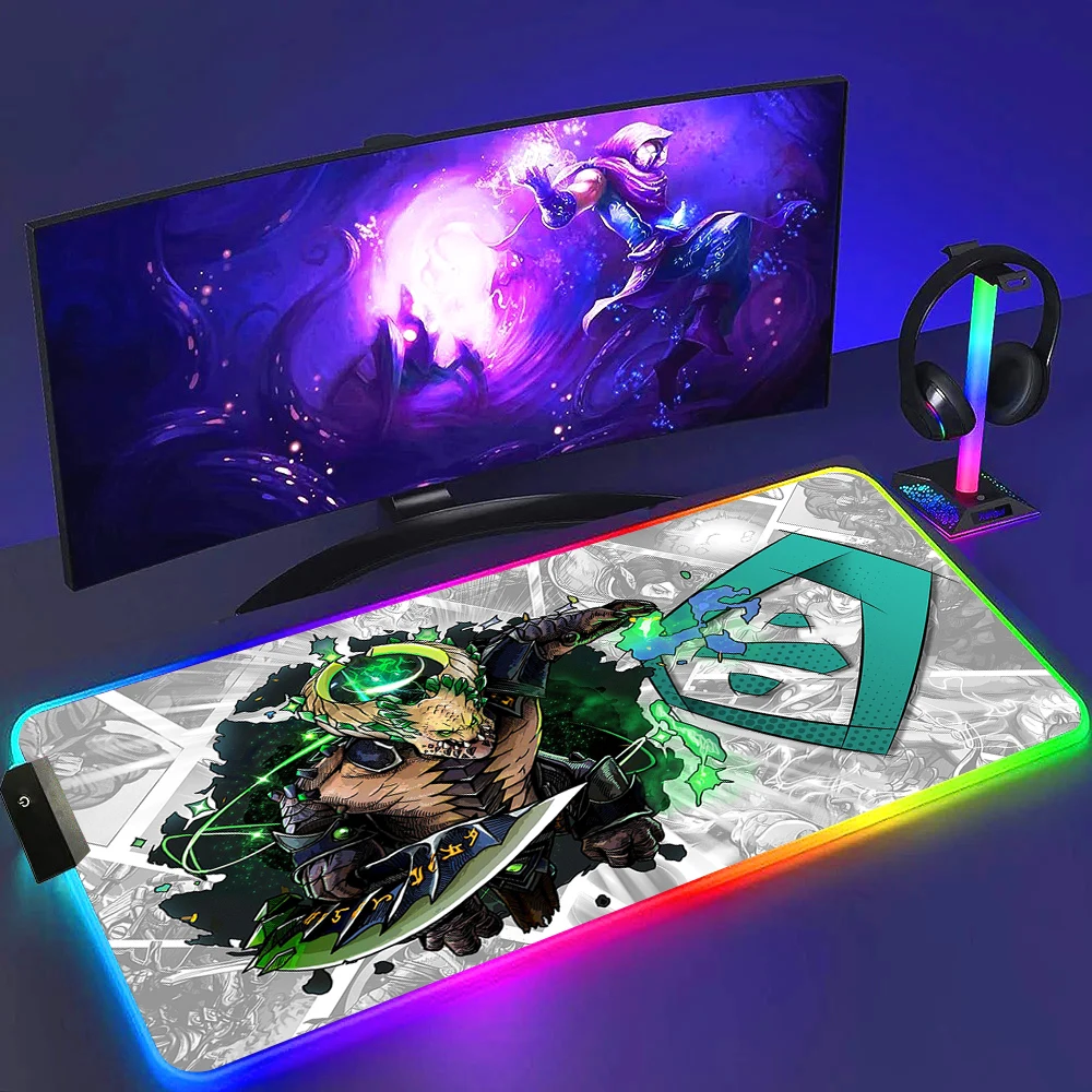 컴퓨터 노트북용 RGB 게이밍 마우스 패드, 다채로운 발광 LED 조명, 대형 마우스 패드, 게이머 게임 도타 2 데스크 매트, 백라이트