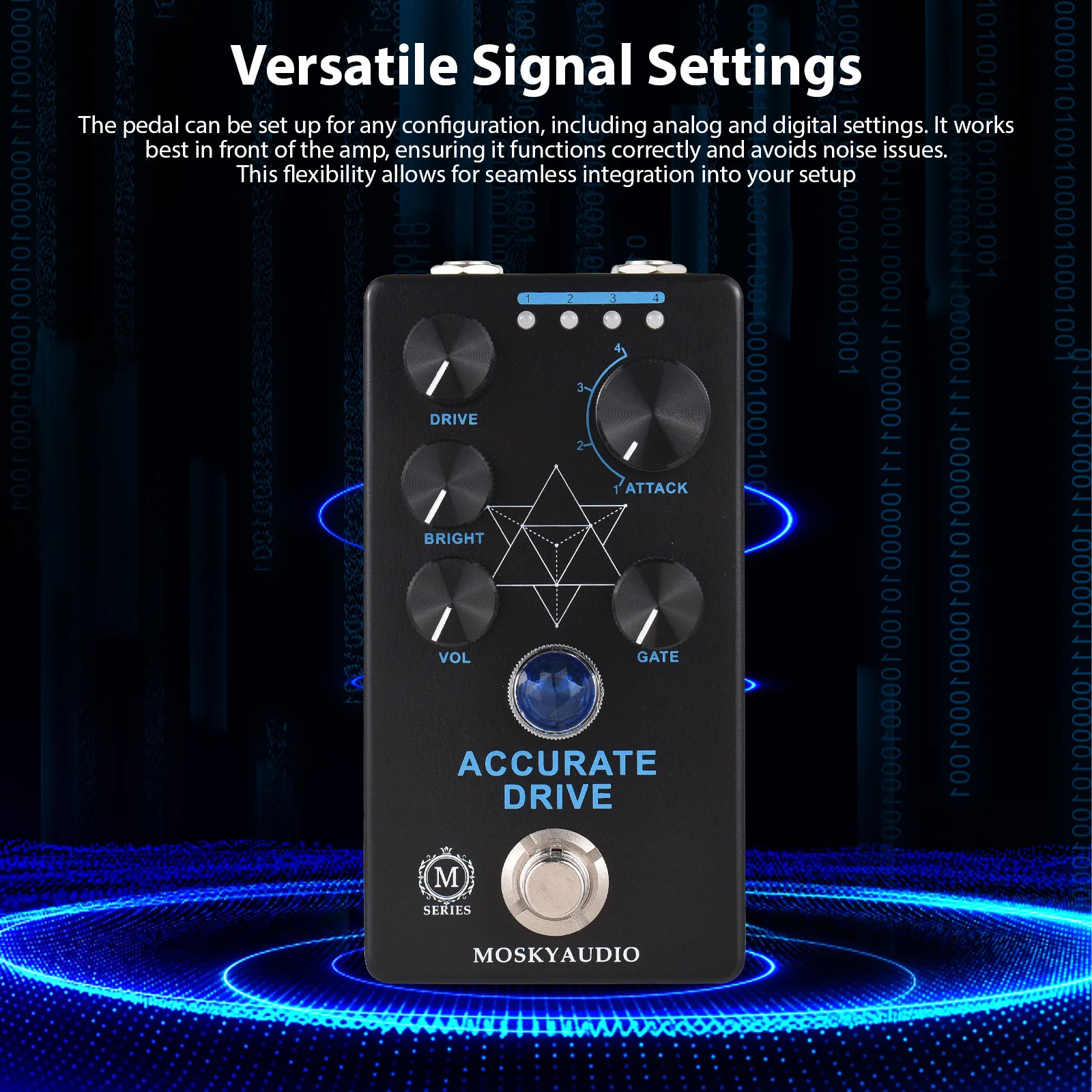 

Гитарный привод MOSKYaudio с точным приводом, педаль басовых эффектов, громкость/Яркость/привод/ворота/Атака-4 режима, DC 9 В, 6,35 мм Интерфейс