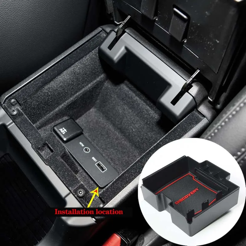 

Car Central Armrest Storage Box For Land Rover Discovery Sport 2015-2018 Console Arm Rest Tray Pallet Container Accessories