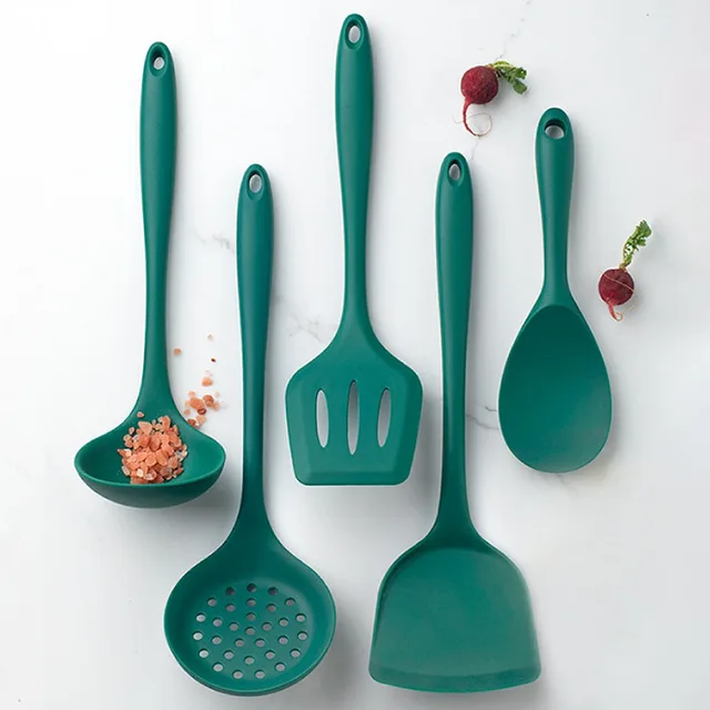 1pc Dark Green Silicone Kitchen Utensils Silicone Shovel Non - Temu