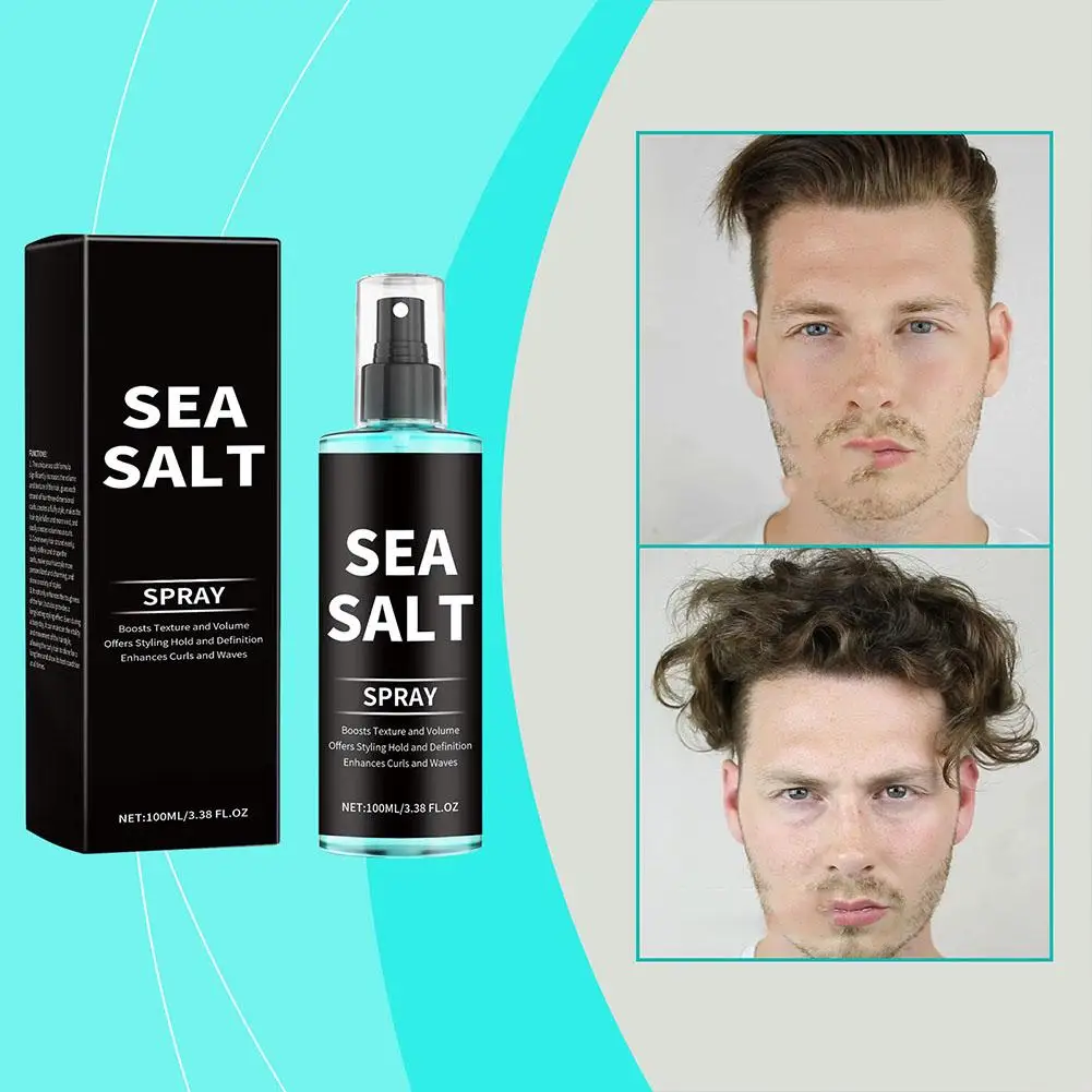 100ML Sea Salt Spray Hair Styling Mousse Repair Damaged Cream Boost Styling Curls Curly Add Thickness Prevent Dryness Textu U4Y0