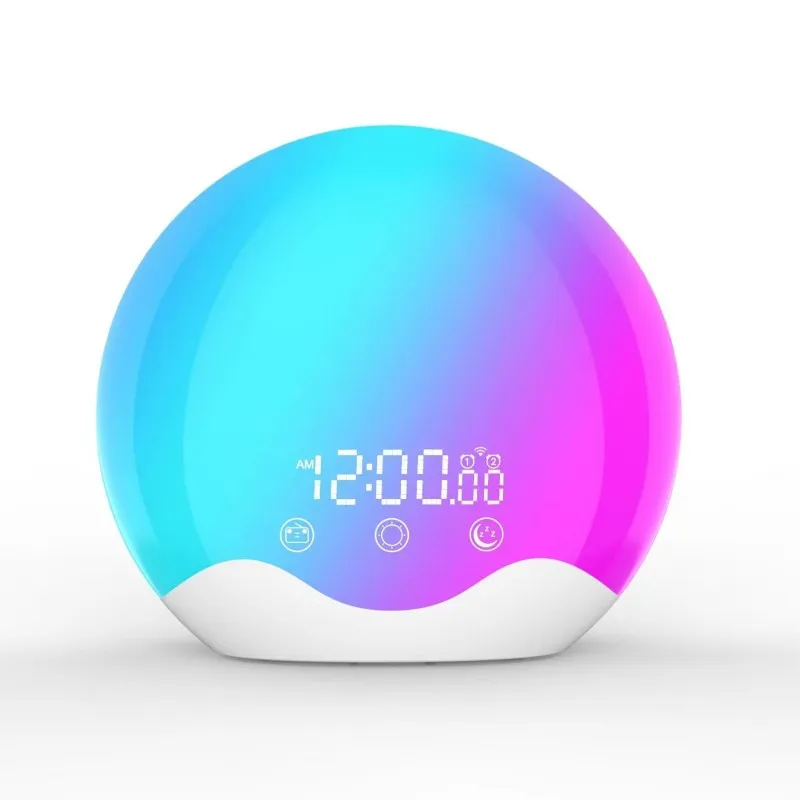 Sunrise Alarm Clock Wake Up Light with Touch Control Dual-Sided Natural Light for Kids Heavy Sleepers with 12-Color Night Light