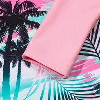 Girls Two Piece Swimwear Long Sleeve Rash Guard Shirts Quick-Dry Bathing Suit Summer Beach Wear 5