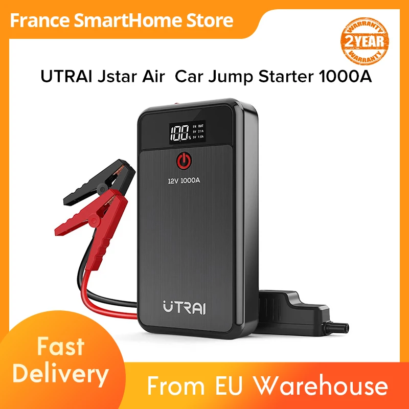 UTRAI Auto Starthilfe 1000A Tragbare Auto Batterie Booster 8000mAh ...