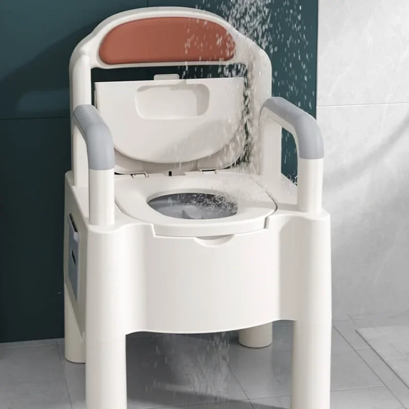 Thermostatic Seat Ring Commode Toilet Chair for Elderly Disabled, Adjustable Toilet Chair Portable Toilet Seat for Adults 2