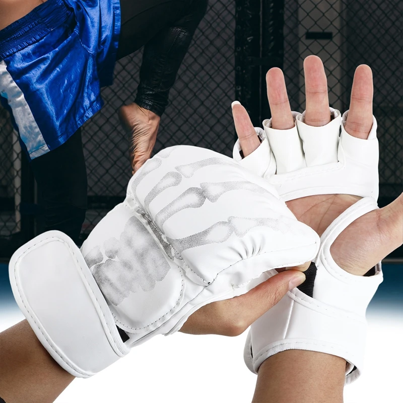 

Боксерские перчатки на полпальца для мужчин и женщин, ПУ, карате, Муай Тай, гуанесе, де боксе, Бесплатная борьба, ММА, Санда, тренировочное снаряжение для взрослых