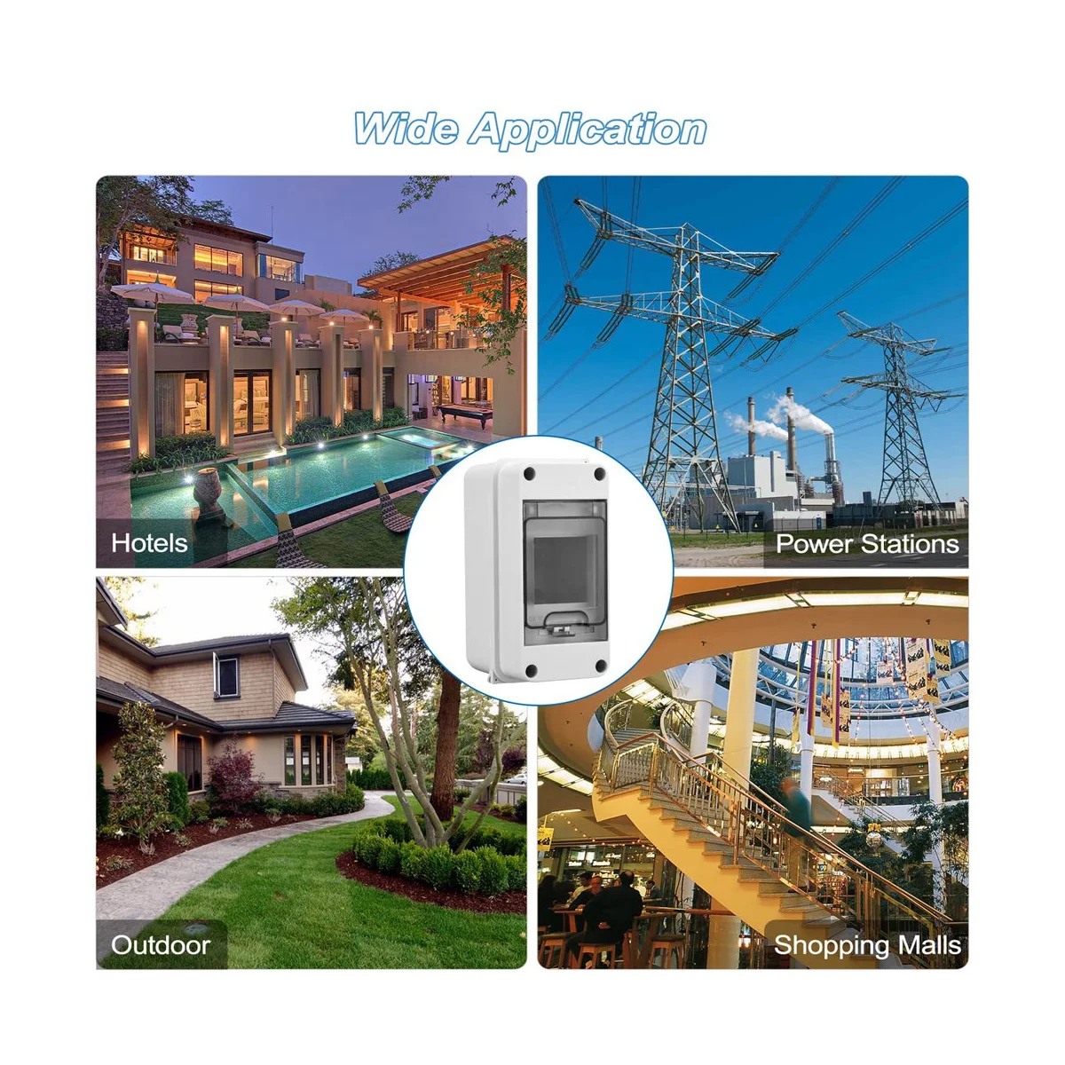 3 Way Distribution Protection Box, Waterproof Transparent Cover 3 DIN Rail Outdoor Distribution Junction Box 2Pcs