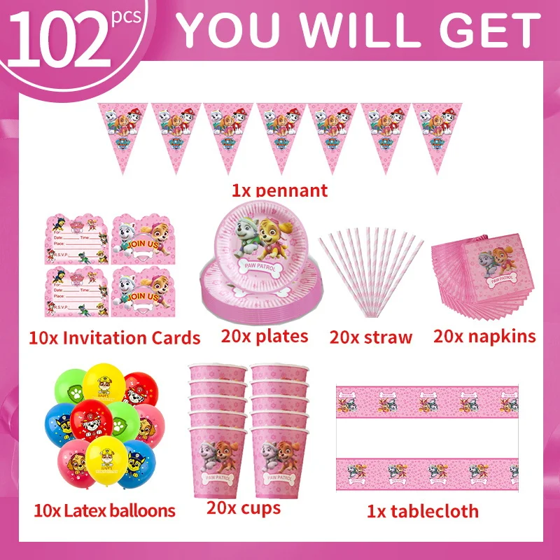 Décoration De Fête Pat'patrouille, Serviettes En Papier, Nappe, Tasses,  Assiettes, Ballons D'arrière-plan, Fournitures De Fête Prénatale, D' anniversaire Pour Enfants - Autocollant - AliExpress