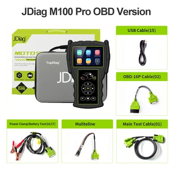 JDiag M100 PRO Motorcycle Diagnostic Professional OBD2 Scanner Moto Code Reader Diagnostics Tool For BMW Suzuki Kawasaki KTM