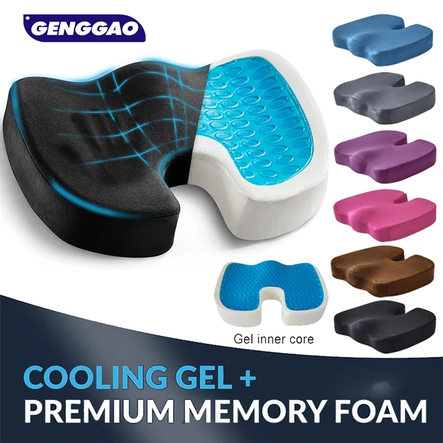 Cooling Gel Memory Foam Seat Cushion, Office Chair Seat Cushion,  Comfortable Seat Cushion, Tailbone Pain Relief Seat Cushion, - AliExpress