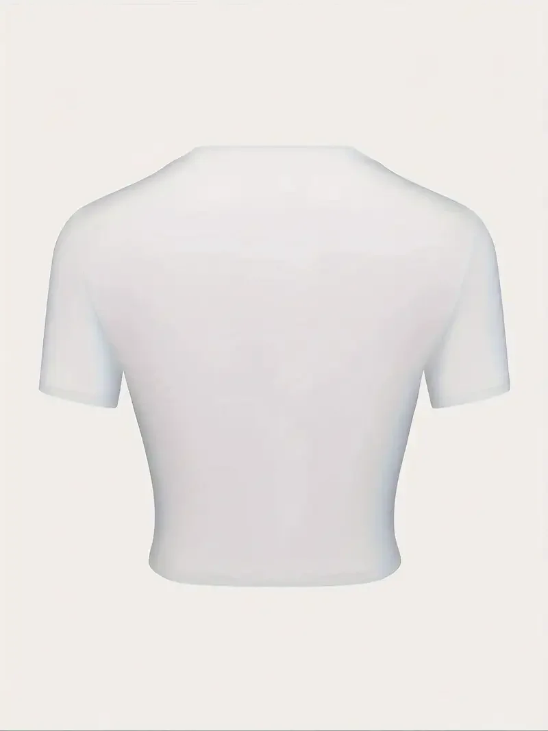 Cropped Shirt Beach Floral Seashell Starfish Print Crop top T-shirt Y2K Short Sleeve Top for Spring & Summer Women's Clothing 3