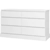 Dresser for Bedroom, Modern Chest of Drawers, Storage Tower Clothes Organizer Closet, Long Double Dresser with No Handle Drawers 6