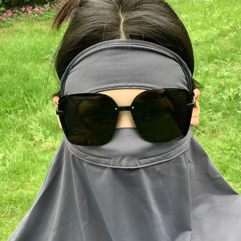Summer Breathable Mask for Woman Anti-UV UPF50+ Sun Protective Scarf Ice Silk Mask for Cycling Sunscreen Shawl