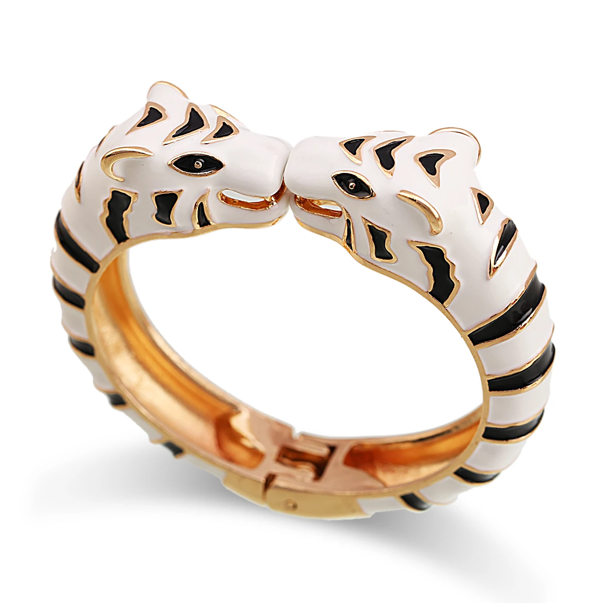 KAYMEN New Enamel Colorful Tiger Bangle Cuff Bracelet for Women Girls Statement Multicolor Fashion Bangle Jewelry 15 Colors 5