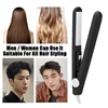 Electric Ceramic Mini Hair Straightener Unisex Portable Flat Iron Wet/Dry Straightening Curling Irons Black FastHeat Hair Curler 1