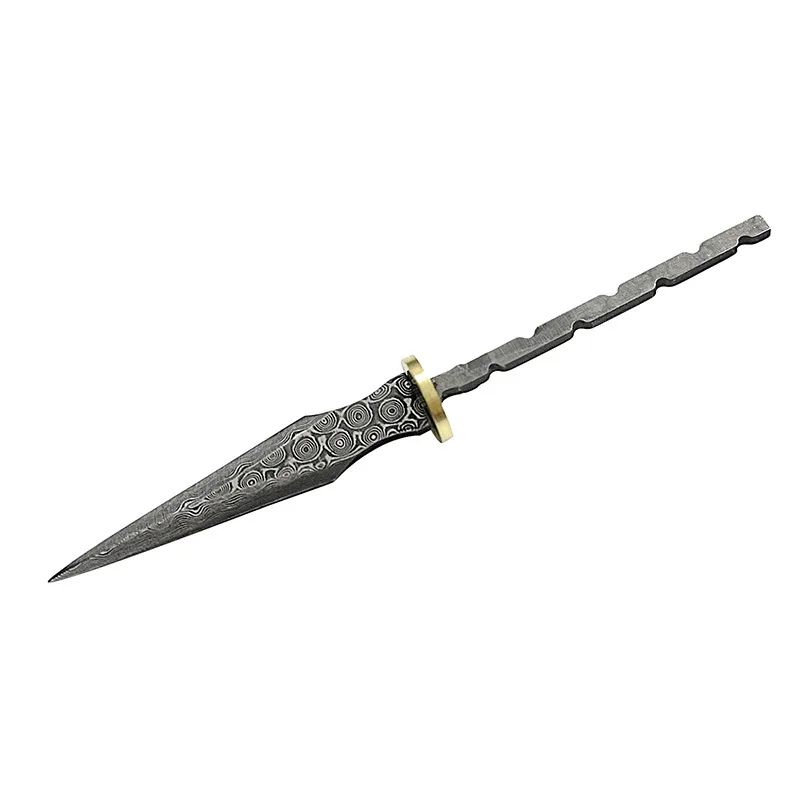 DIY Tea Knife Blank Rosette Real Damascus Steel Pu 'er Tea Needles Cutter Stainless Steel Metal Handle