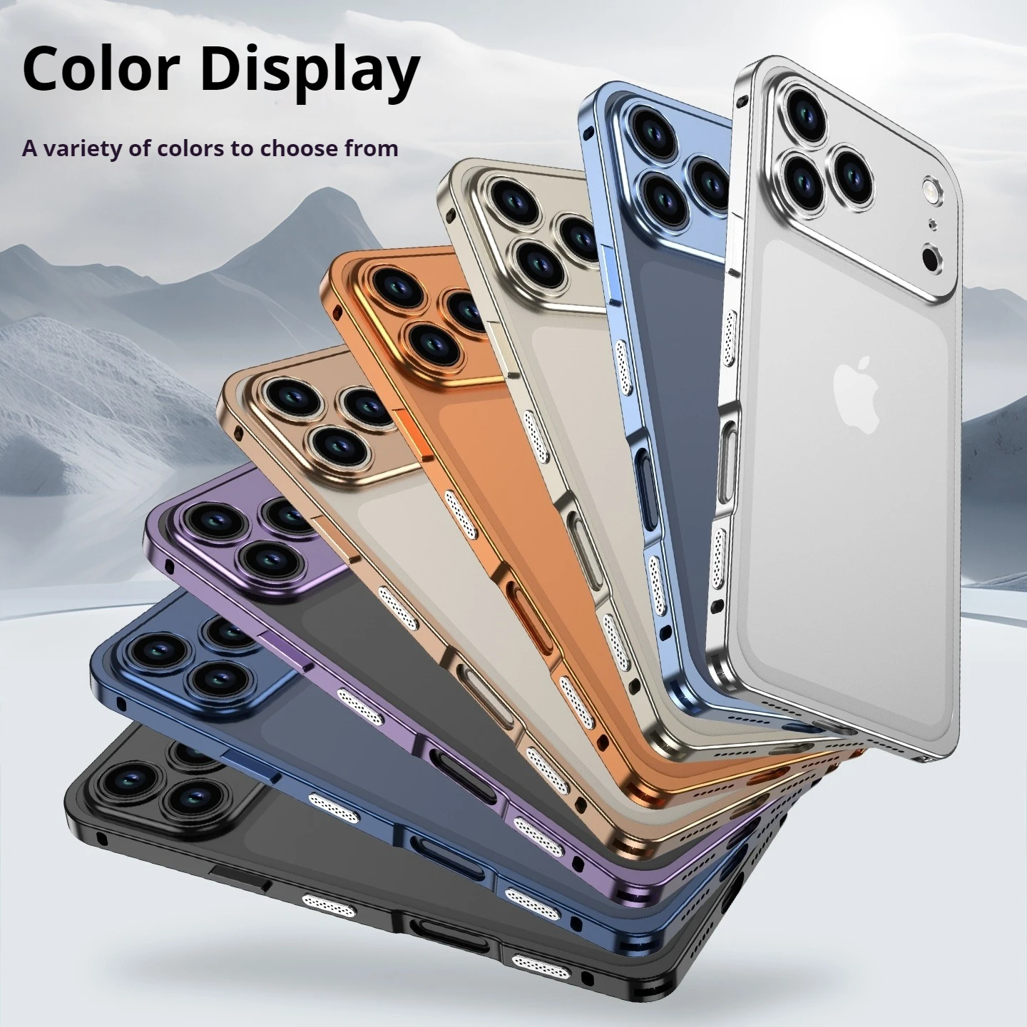 Premium Metal Alloy Shockproof Phone Case with Silicone Lining and Lens Protection