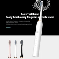 Xiaomi Mijia Electric Toothbrush Rechargeable USB 6 Mode Sonic Toothbrush IPX7 Waterproof Travel Box Holder replacement head New 4