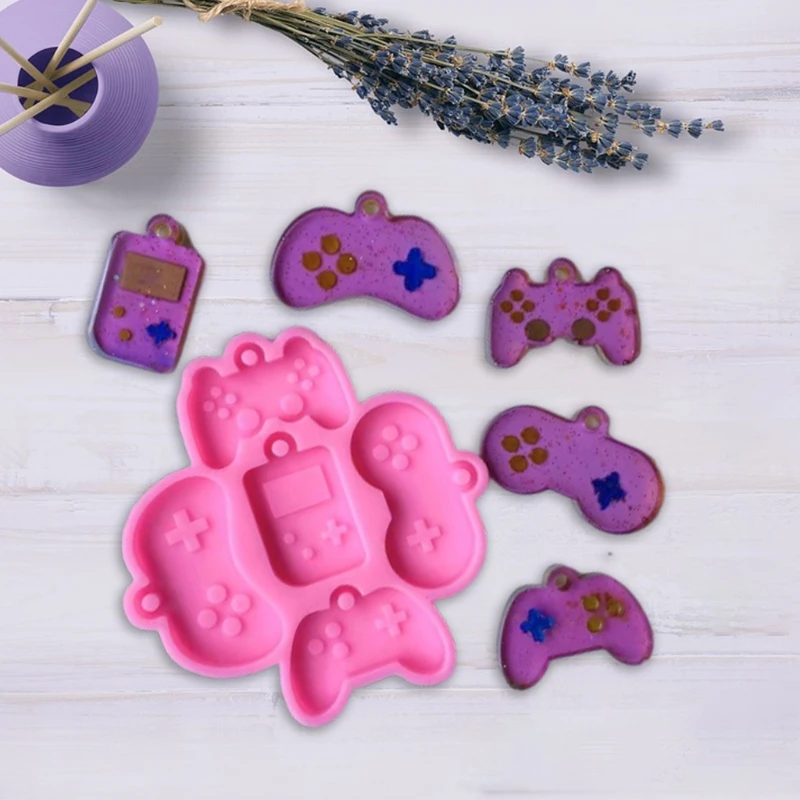 Shiny Glossy Silicone Resin Molds Game Handle Keychain Mold DIY Keychain Pendant Jewelry Epoxy Resin Crafting Molds
