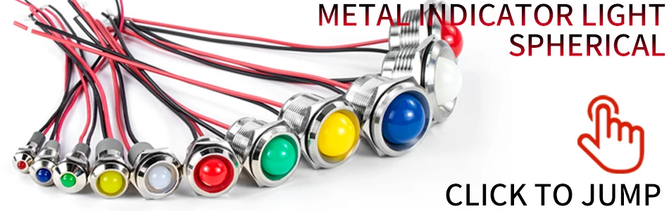 Description Picture 2 of item6mm 8mm 10mm 12mm 14mm Metal LED Warning Indicator Light Signal Lamp Pilot Wire 3-6 12-24 220V Waterproof IP65 Red Green Blue