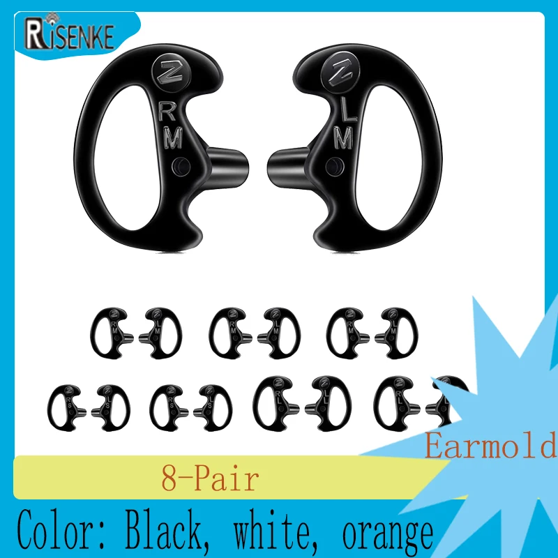 Radio Replacement Earpieces, Soft Silicone Earbud, Earplug for Walkie Talkie, Acoustic Earpiece Headset, 8 Pair