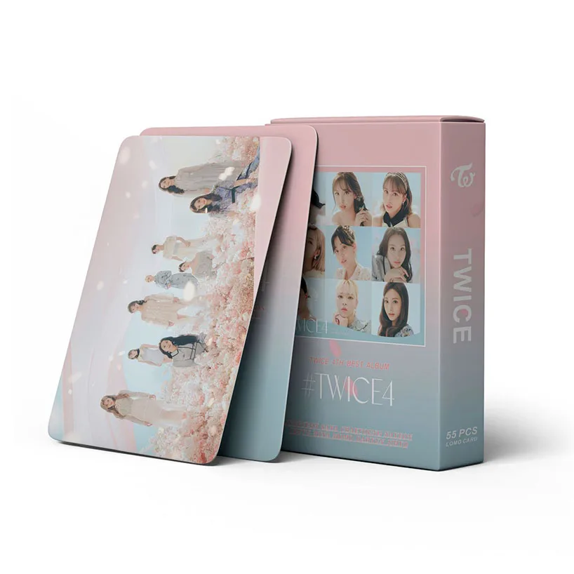 Album Cards Lomo Cards 55Pcs/Set Kpop Photocards TWICE Stars Album Cute Lomo Cards Print HD TWICE4 Lomo Card Double Side Fans Gift Photocards