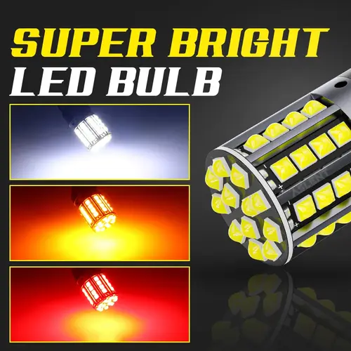 2pcs Car LED Lights BA15S P21W 1156 BAU15S PY21W 1157 BAY15D 44*3030SMD Canbus Front Tail Turn Signal Lamps 7440 7443 W21/5W 12V - Image 4