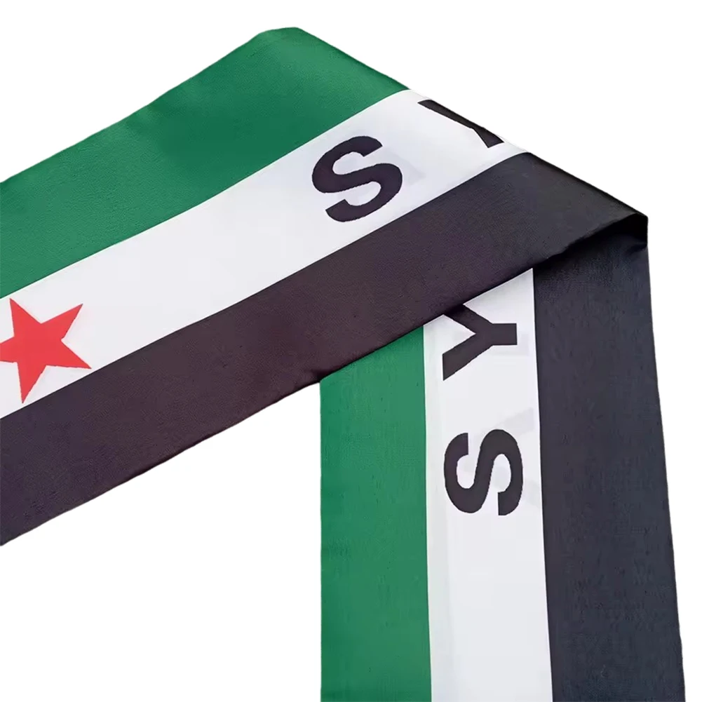 Green Syria Flag Scarf Three Stars Printed The Syrian Arab Republic Scarf For Men Women 6