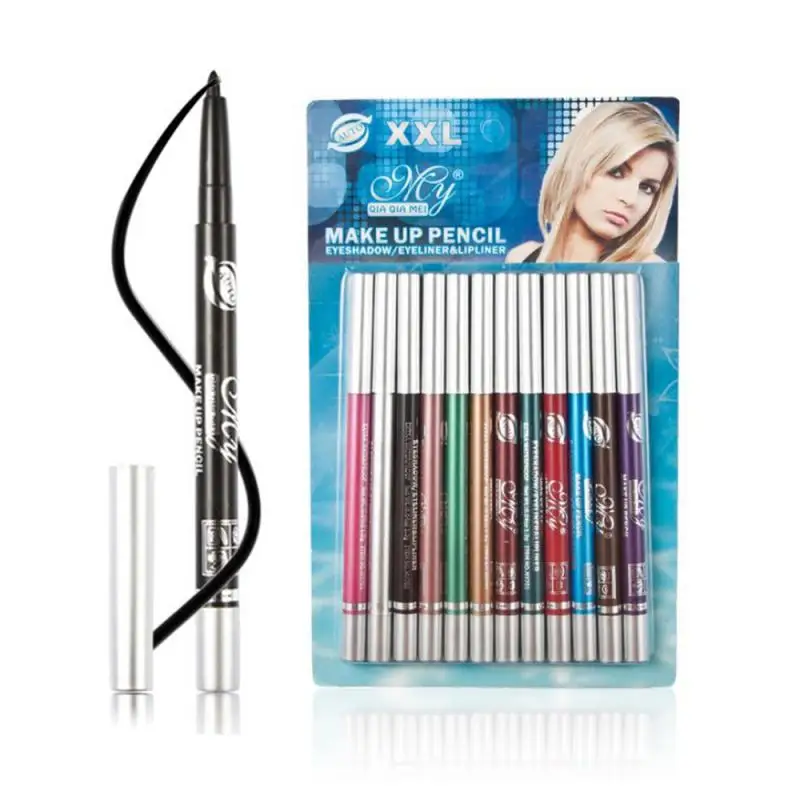 

set Makeup Shimmer Eyeliner Pencil WaterProof Quick Long-Lasting Liquid Eye liner Eye shadow Pen Cosmetic Kits TSLM1