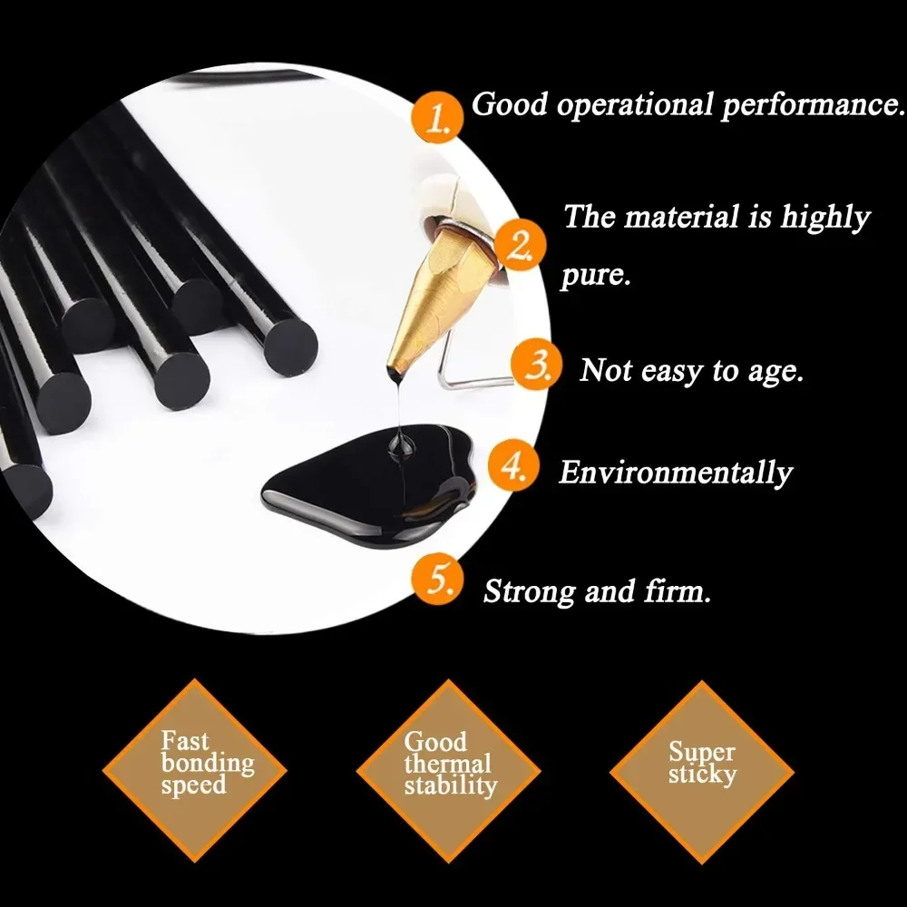 Car Glue Sticks Car Body Dent Repair Glue Sticks Black High Viscosity Hot Melt Strong Adhesion Stick Repair Tool 10pcs