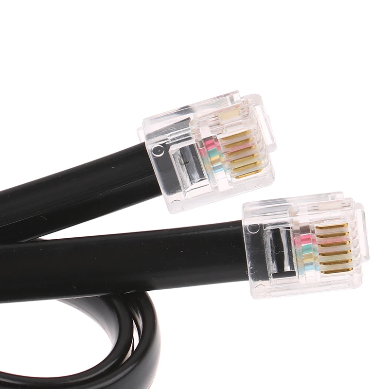 Telephone Cable RJ11 RJ12 6P6C Data Cable Male to Male Modular Data Cord Straight Wiring Pinout Telephone Handset Voice Extension Cable