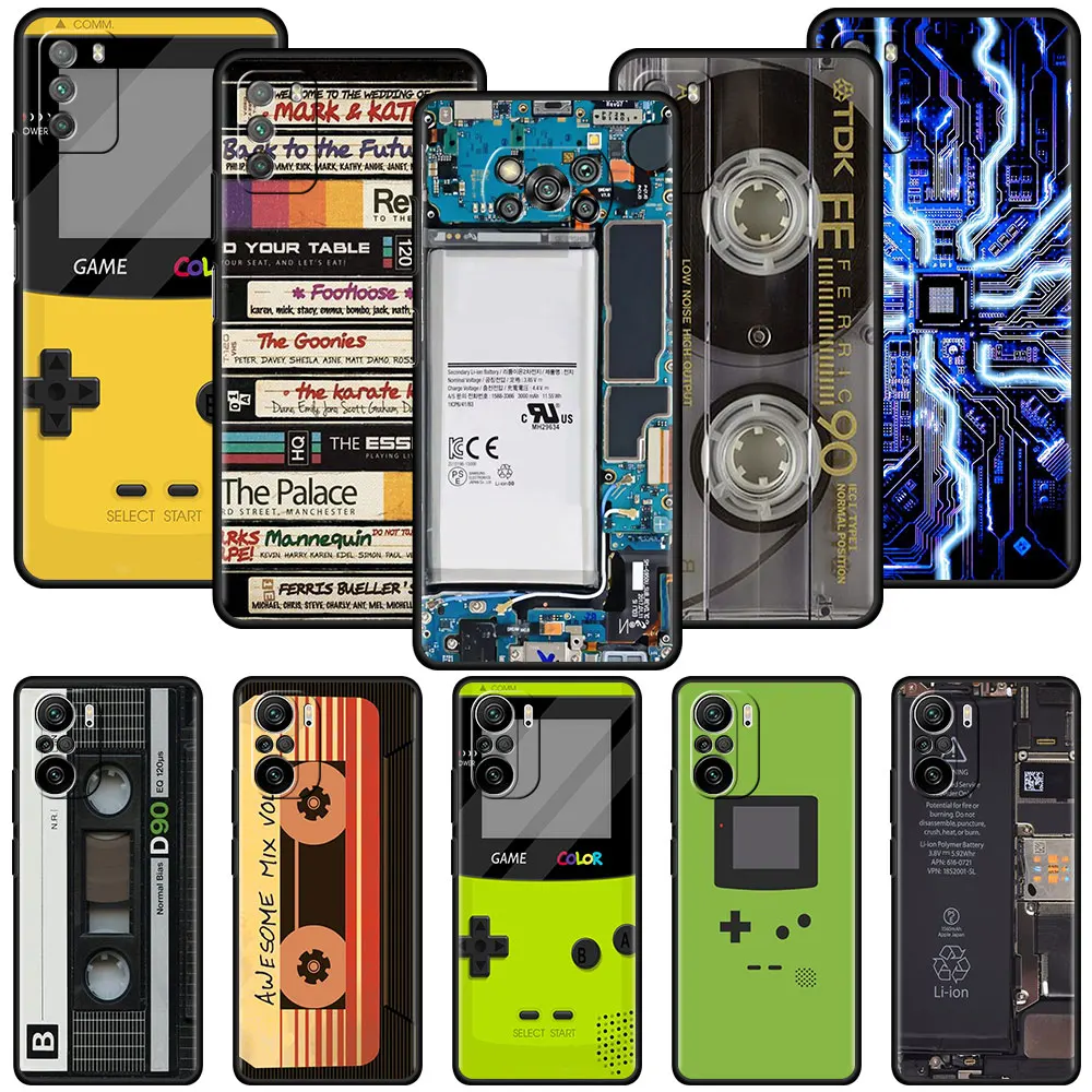 SmartPhone Case for Xiaomi Redmi Note 9S 11 9 8Pro 9C NFC K40 8T 9T 10 Black Coque 9A 7 7A Funda Bag Game Console Chip Camera |