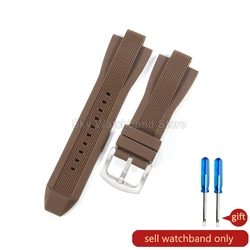 Michael Kors Black Silicone Strap with Soft Hypoallergenic Design and Protruding Interface Pin Buckle - 13x29mm (Coffee - ST - K2)