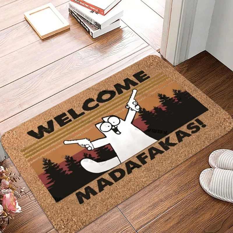 MADAFAKAS Carpet Pattern Mat Outdoor Non-slip Easy To Clean Cat Rug Resistant Doormat Washroom Entrance Decor Washable Carpet 3