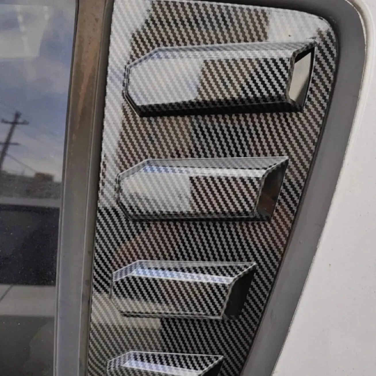 Suzuki Swift 2005-2010 4 Doors Car Rear Louver Window Side Shutter Cover Trim Sticker Vent Scoop ABS Carbon Fiber Auto Parts car side window louver
