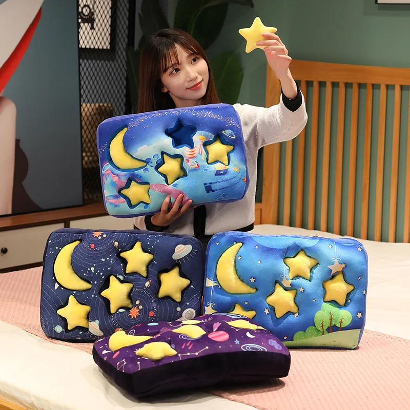 

30x40CM Funny Puzzle Pillow Plushie Toys Kawaii Pick the Star Dolls Creative Sleeping Cushion Jigsaw Puzzle for Children Gifts