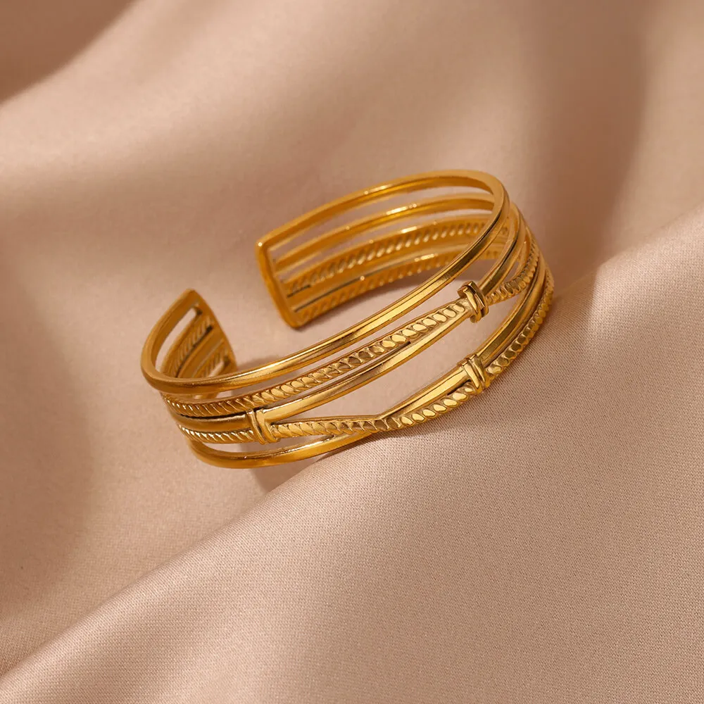 Bangles Women Stainless Steel Luxury Gold Color