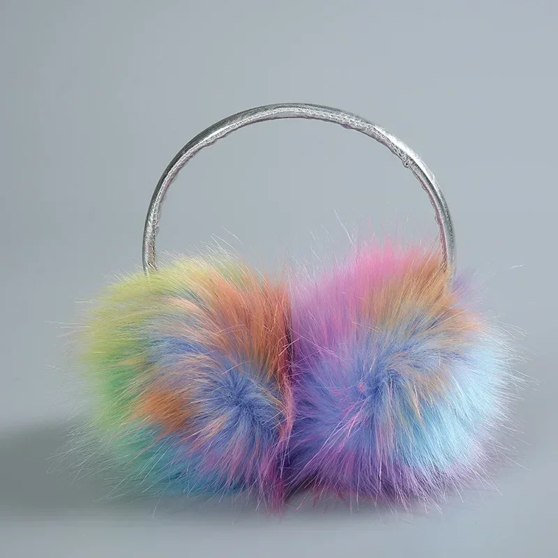 Colorful Warm Winter Earmuffs Fashion Color Cold-proof Imitation Rabbit Fur Top-mounted Fluffy Fairy Earmuffs Ear Muffs