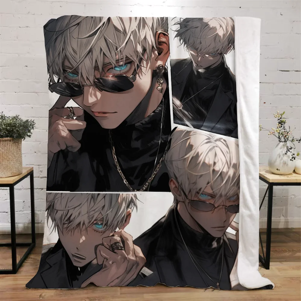 Jujutsu Kaisen-Gojo Satoru Bed Throw Blanket for Sofa Luxury Bedding Fluffy Plaid Custom Blankets King Size Home Interior Knee & 2