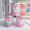 Sanrio Series Cute Hello Kitty Fashion Pen Holder Desktop Decorations Anime Fans Girl Creative Round Pen Holder 2