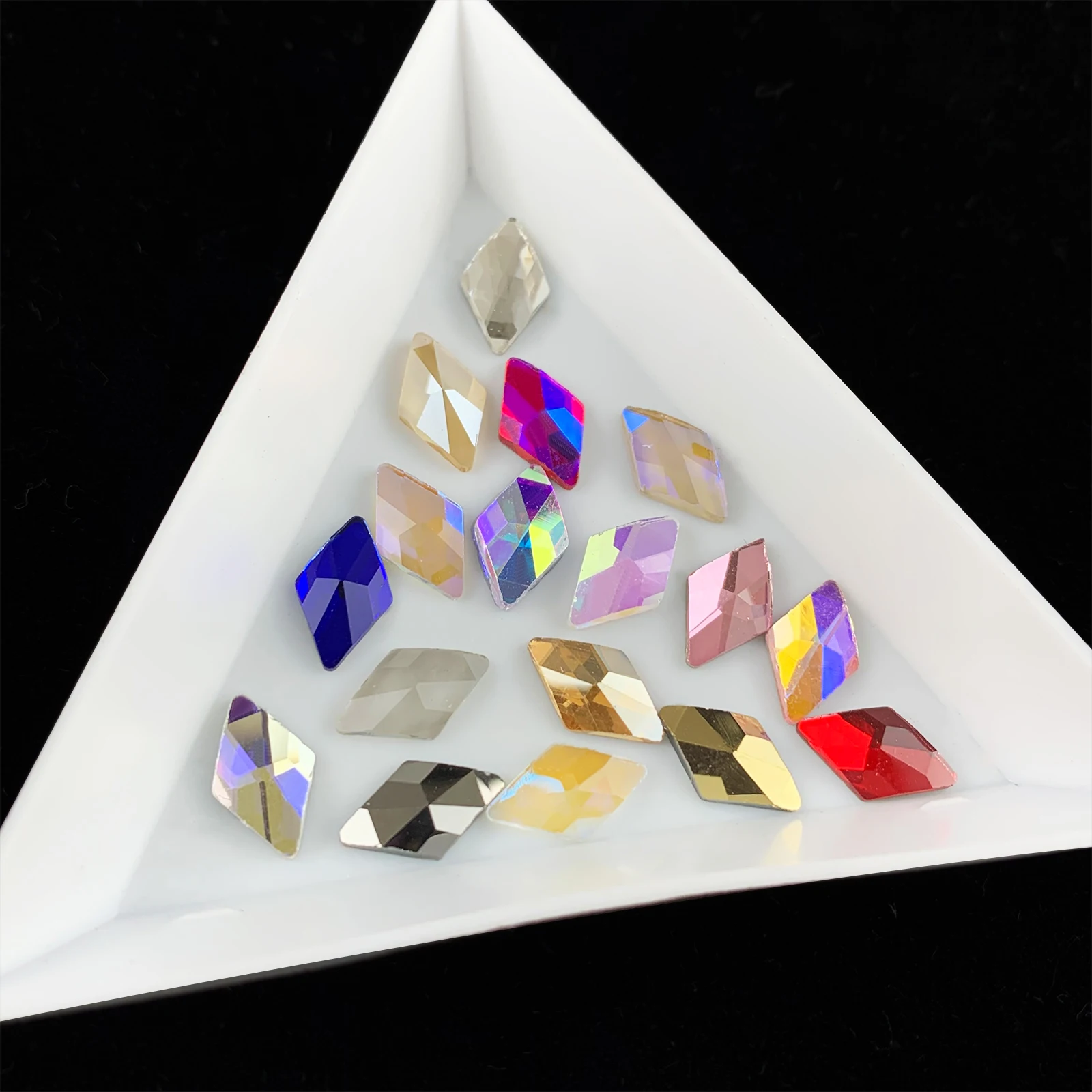 

Fashion New Style 6X10mm Big Rhombus Nail Art Rhinestones 50Pcs Crystal Glass Stones For DIY 3D Nail Art Decoration